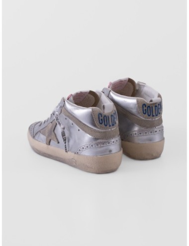 zapatillas Mid Star Golden Goose plata y topo vista posterior
