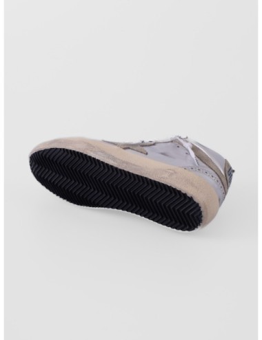 zapatillas Mid Star Golden Goose plata y topo vista superior