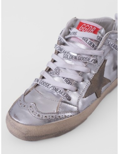 zapatillas Mid Star Golden Goose plata y topo detalle de suela