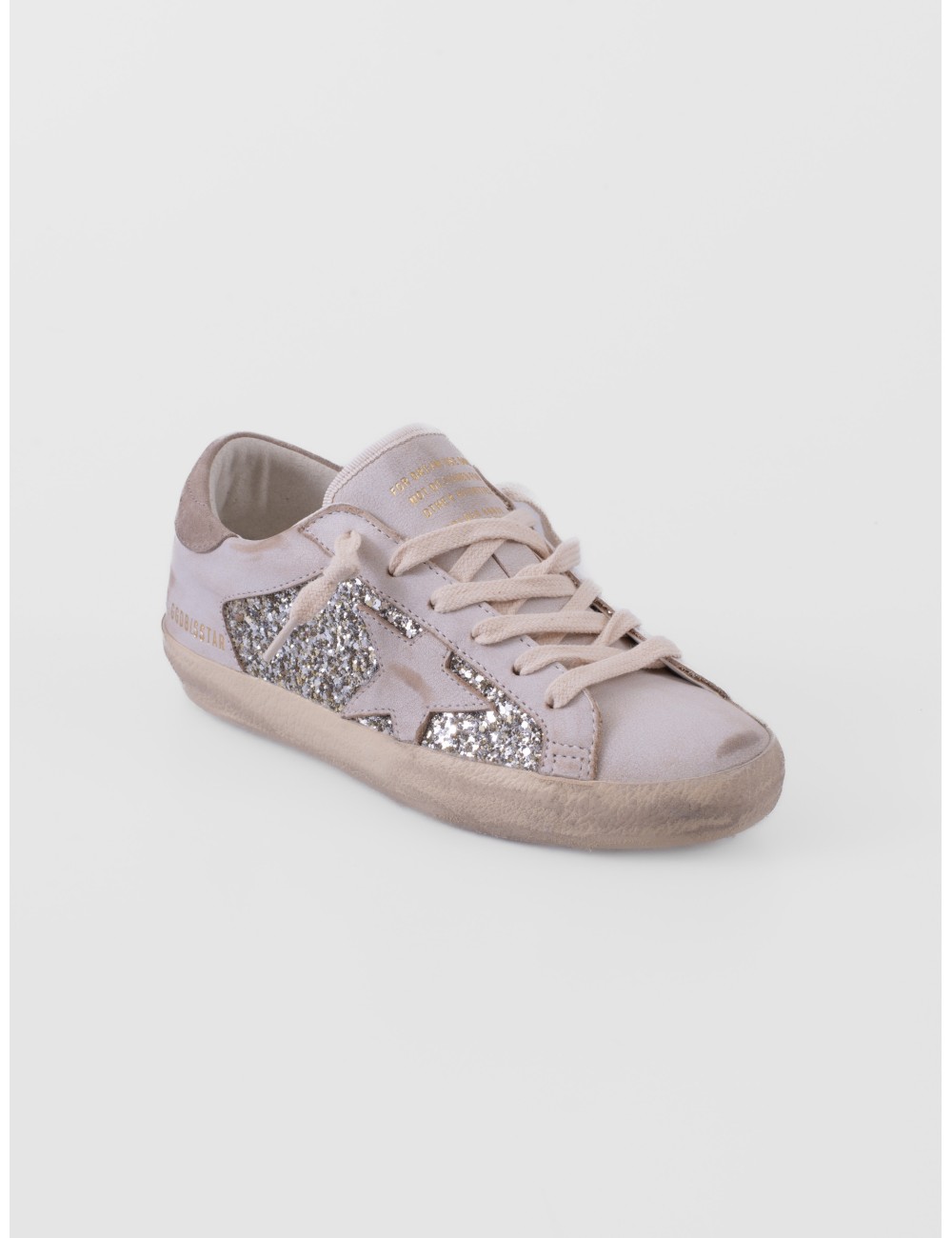 zapatillas Super Star Golden Goose blanco y platino vista lateral exterior