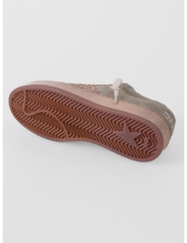 zapatillas Ball Star Golden Goose verde salvia y dorado vista superior