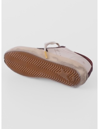 zapatillas Super Star Golden Goose crema y burdeos vista superior