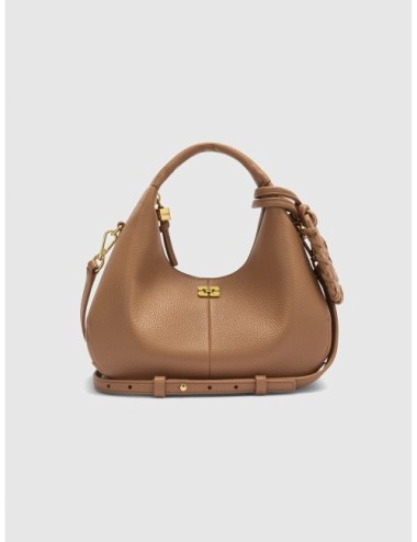 bolso MINI HOBO Ganni beige vista principal