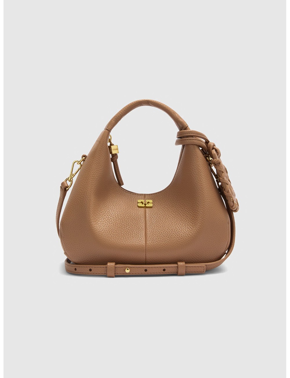bolso MINI HOBO Ganni beige vista principal