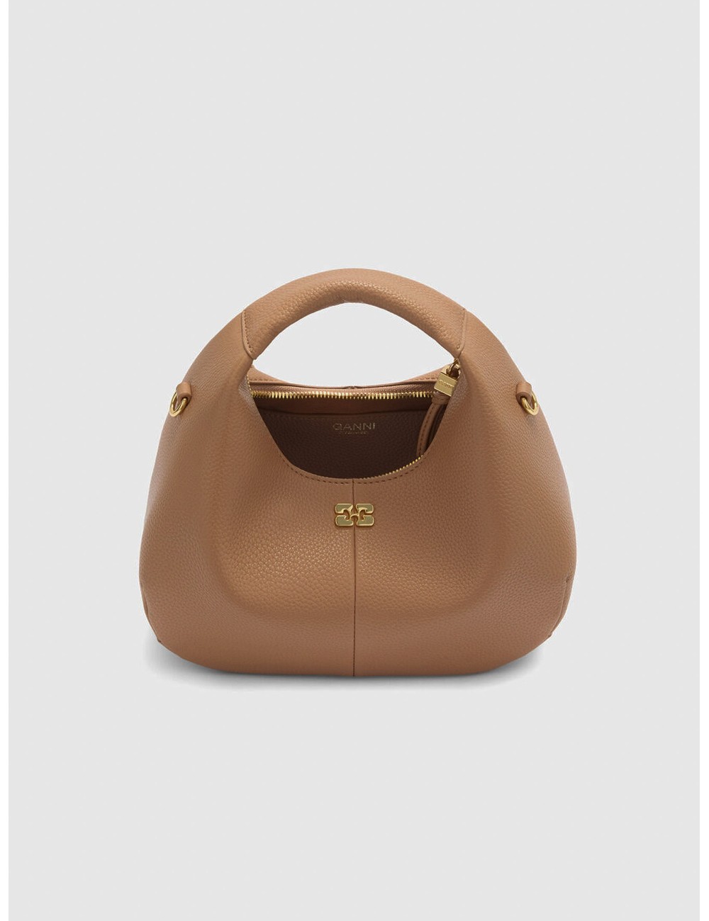 bolso MINI HOBO Ganni beige vista principal