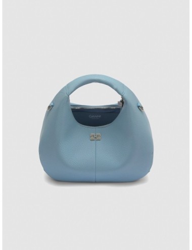 bolso MINI HOBO Ganni azul claro vista lateral