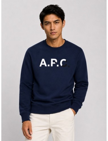 sudadera Vintage A.P.C. azul marino vista lateral