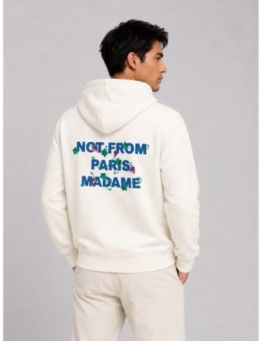 sudadera Vine Embroided DRÔLE DE MONSIEUR blanco roto detalle frontal