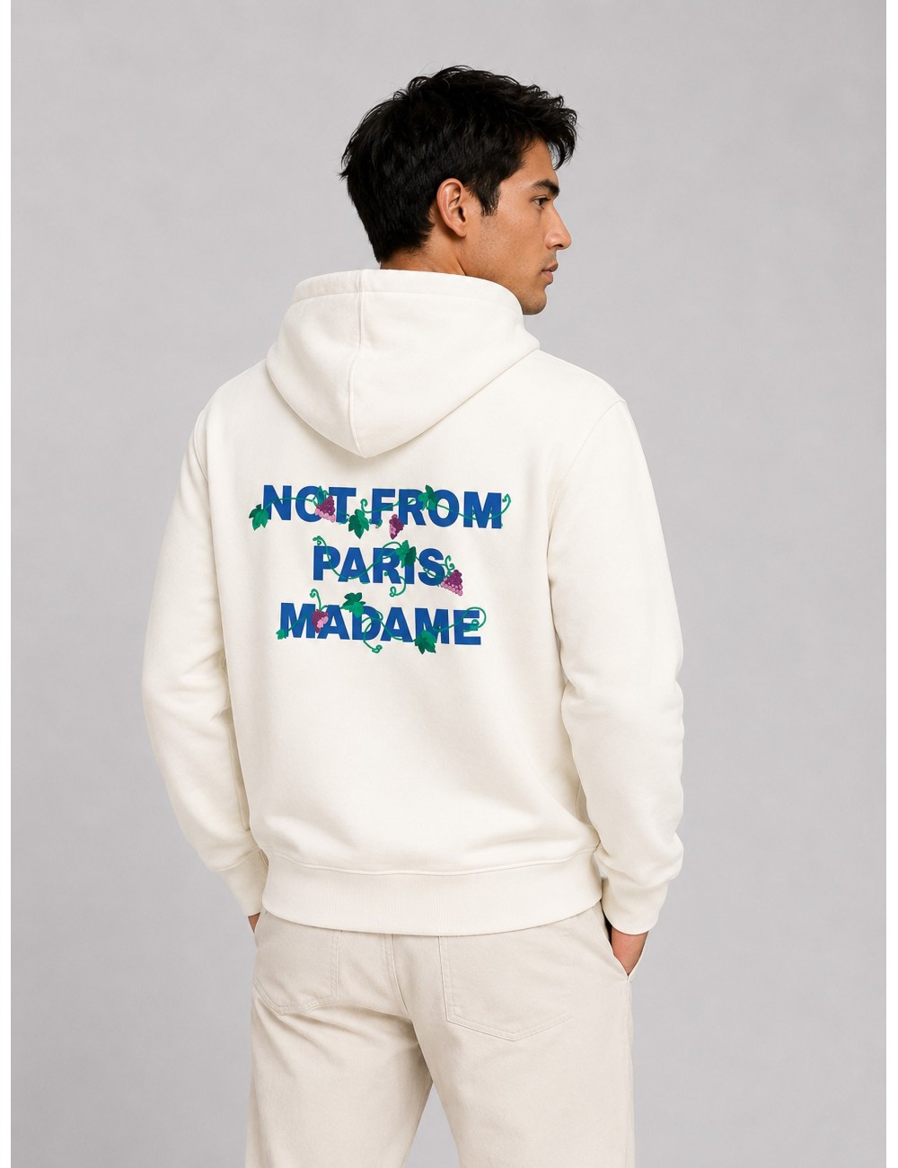 sudadera Vine Embroided DRÔLE DE MONSIEUR blanco roto vista principal