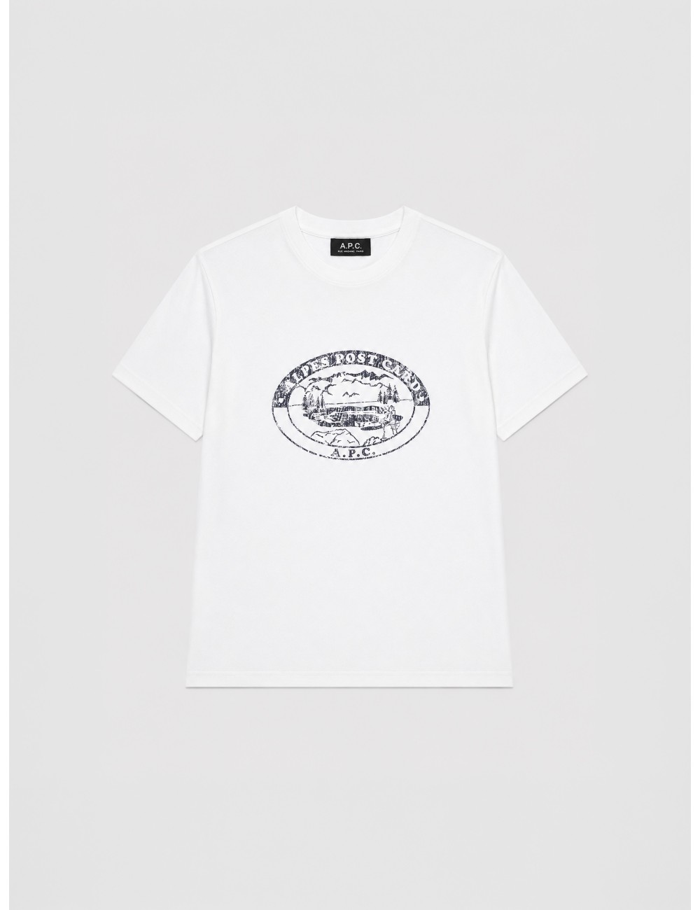camiseta Post Card A.P.C. blanco vista principal
