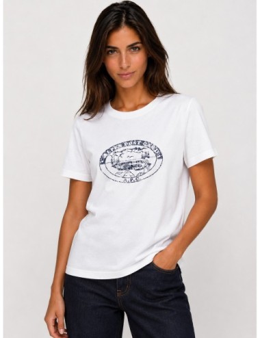 camiseta Post Card A.P.C. blanco detalle frontal