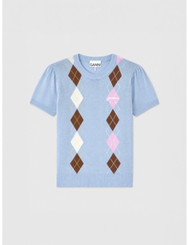 camiseta Argyle GANNI azul claro vista principal