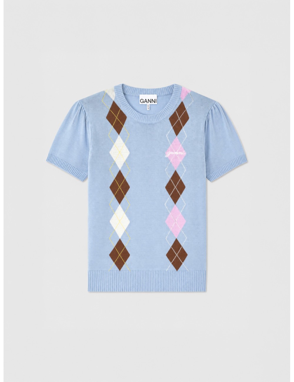 camiseta Argyle GANNI azul claro vista principal
