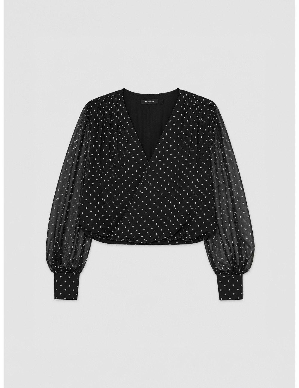 blusa Ruched ROTATE negro vista principal