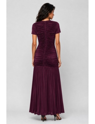 vestido Bordeaux ROTATE burdeos vista lateral
