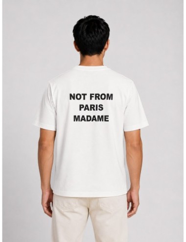 camiseta Le Tshirt Slogan DRÔLE DE MONSIEUR blanco detalle frontal