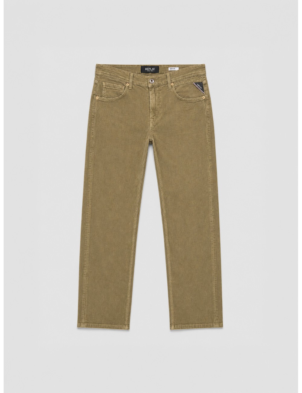 pantalón GROVER REPLAY marrón barro vista frontal