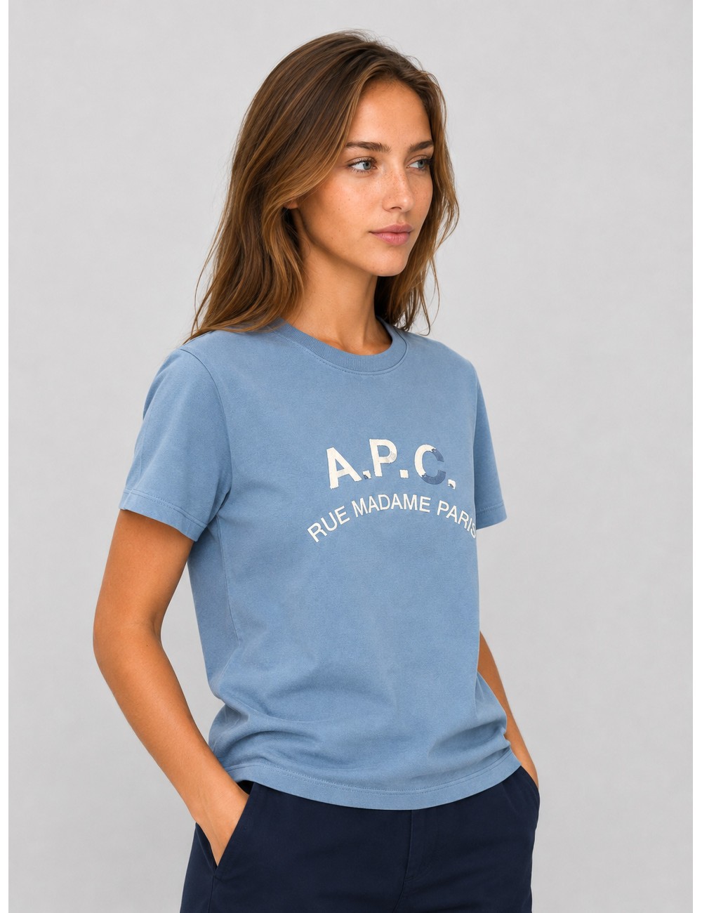 camiseta Vintage GOTS A.P.C. azul claro vista frontal