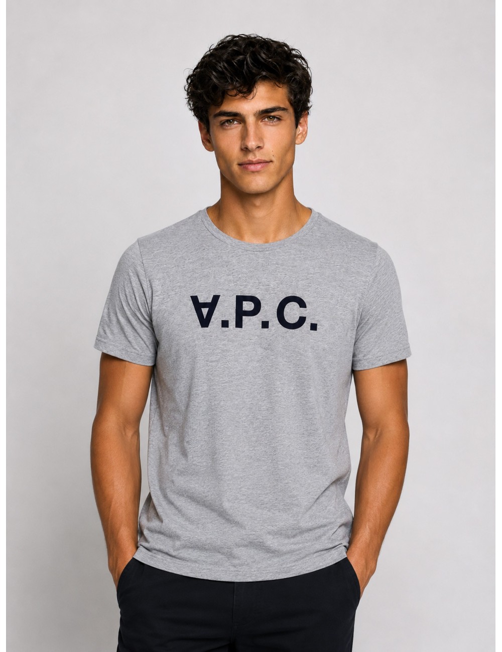 camiseta Grand VPC A.P.C. gris jaspeado vista frontal