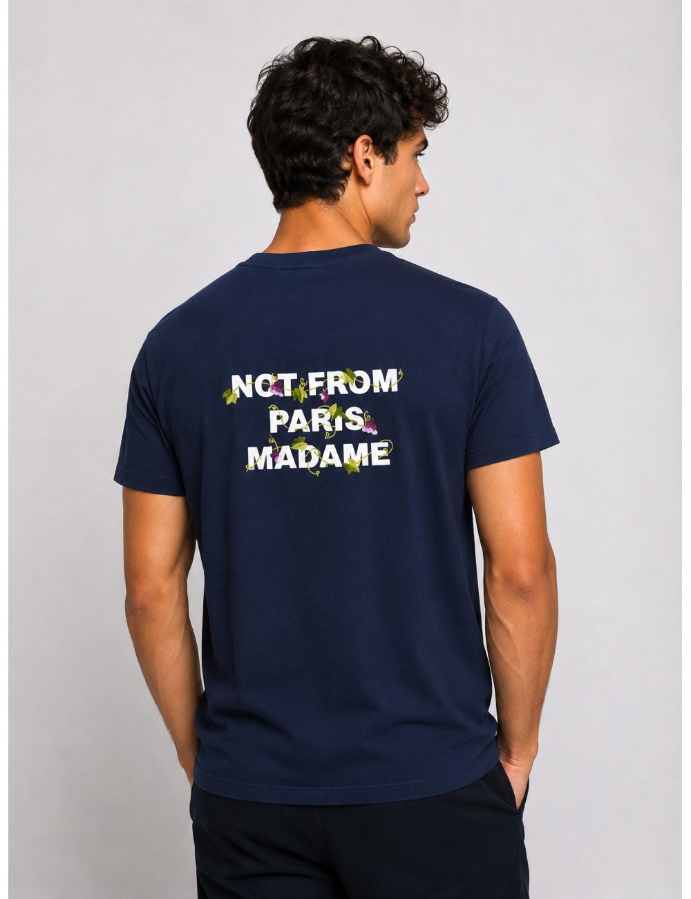 camiseta Vines Embroidered Drôle de Monsieur azul marino vista frontal
