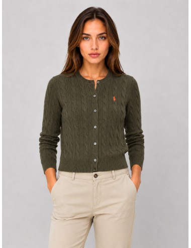 cárdigan Classics Polo Ralph Lauren verde oliva vista de detalle