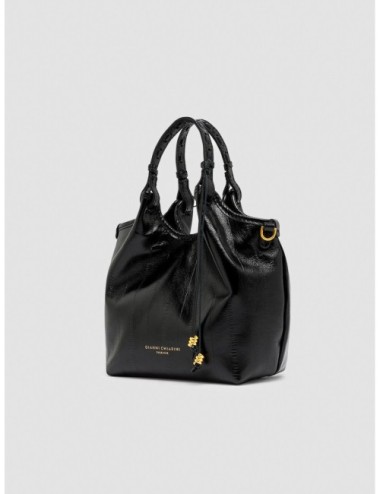 Bolso Dua de Gianni Chiarini en negro vista en tres cuartos