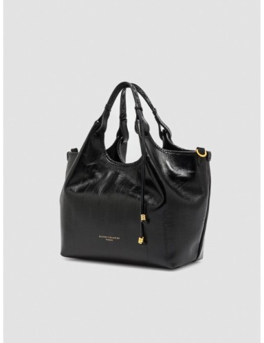 Bolso Dua de Gianni Chiarini en negro vista en tres cuartos