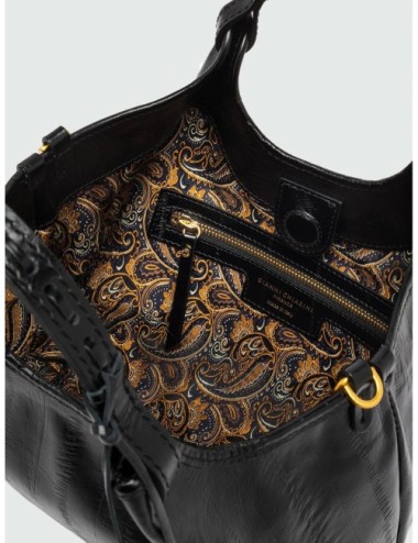 Bolso Dua de Gianni Chiarini en negro detalle del diseño