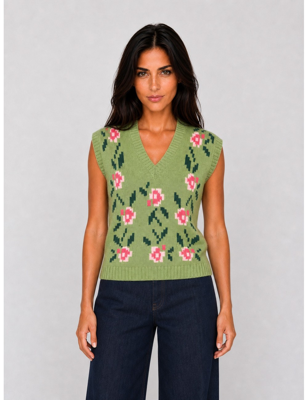 Chaleco Alamaro de Weekend Max Mara en verde con motivo floral