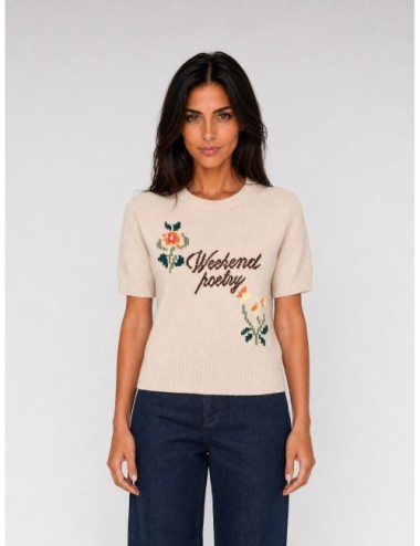 Jersey Fiacre de Weekend Max Mara en beige con gráfico y flores