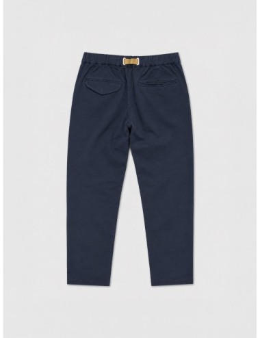 Pantalón White Sand Greg azul marino en algodón con cintura elástica