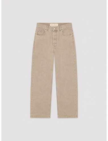 Pantalón Drôle de Monsieur Washed Khaki en piel de vacuno