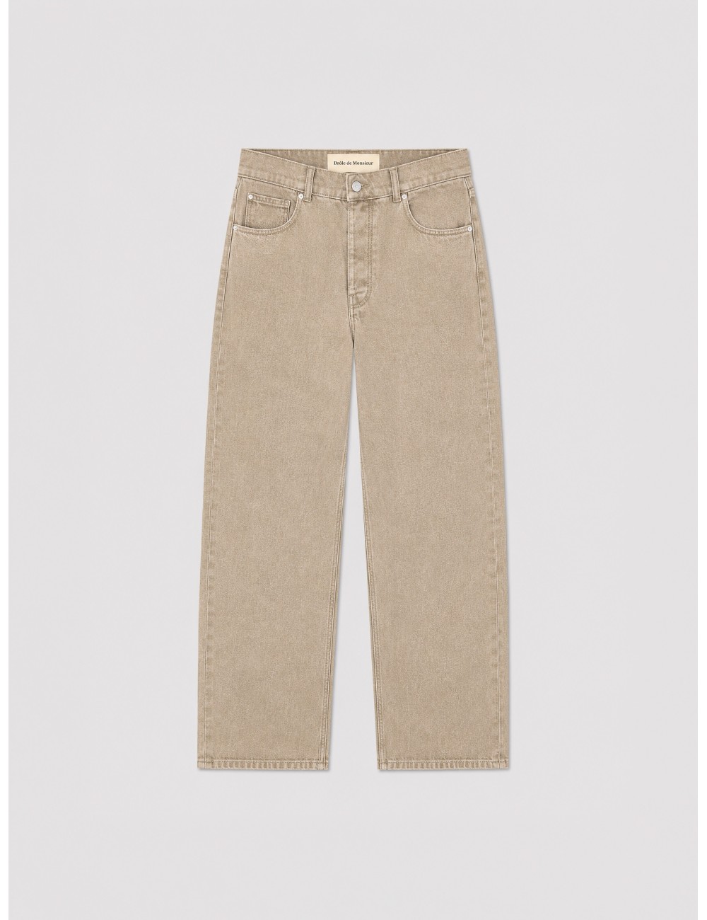 Pantalón Drôle de Monsieur Washed Khaki en piel de vacuno