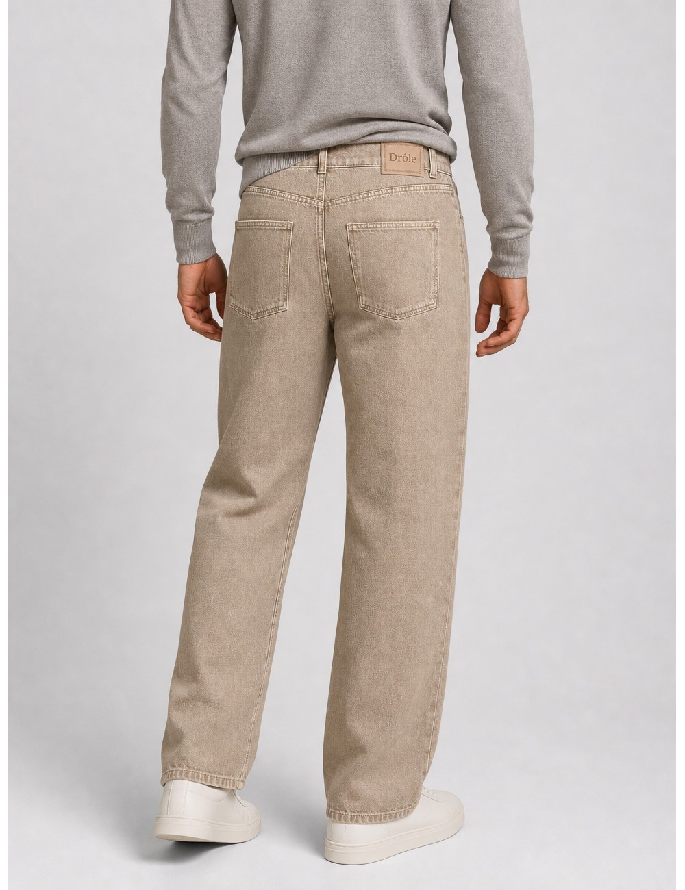 Pantalón Drôle de Monsieur Washed Khaki en piel de vacuno