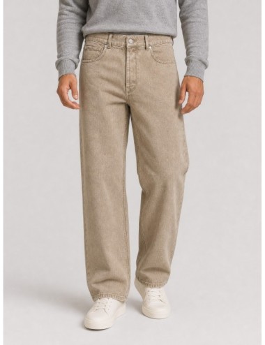 Pantalón Drôle de Monsieur Washed Khaki en piel de vacuno