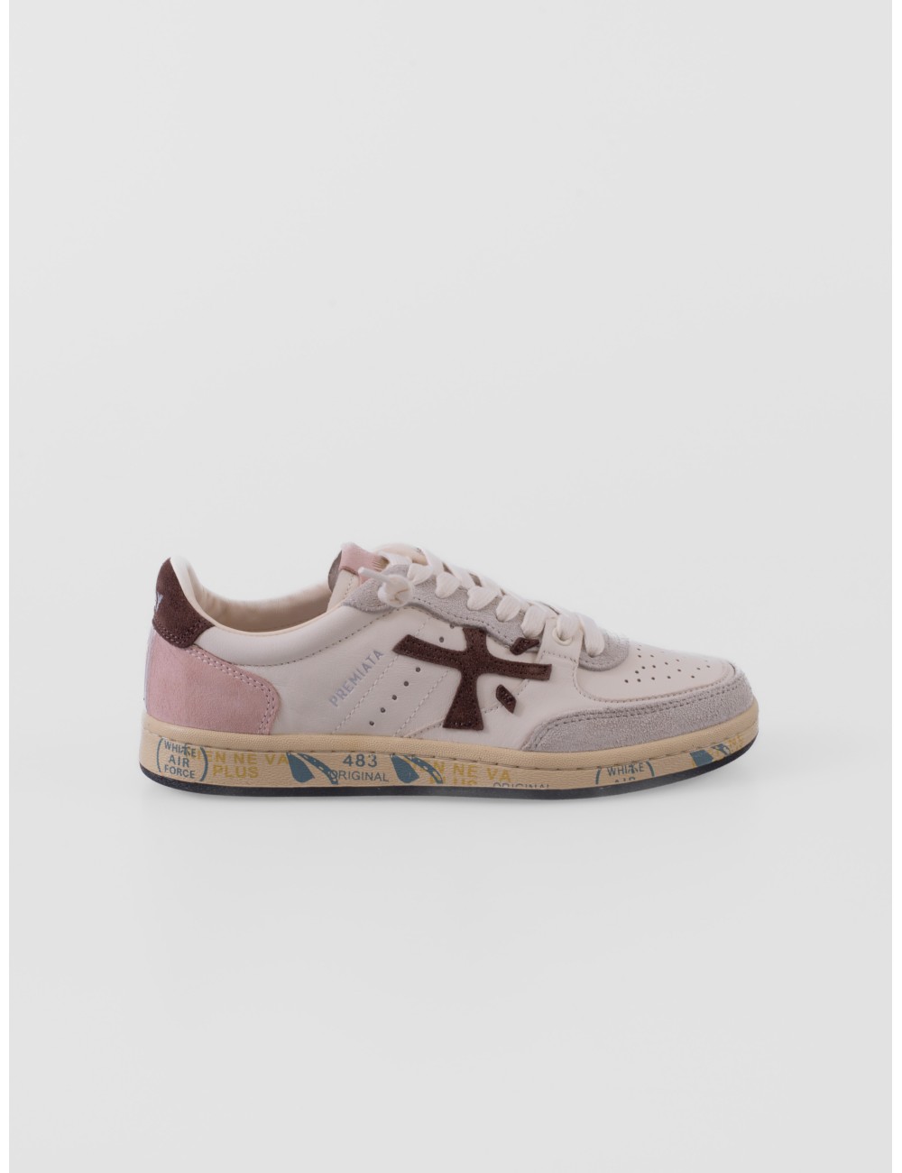 Sneakers BSKT CLAYD Premiata blanco y rosa