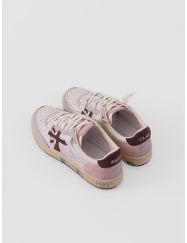 Sneakers BSKT CLAYD Premiata blanco y rosa