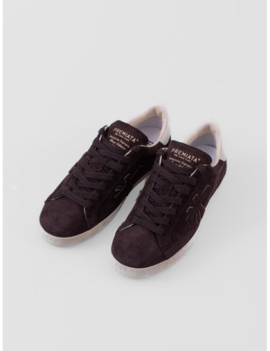 Sneakers STEVEND Premiata marrón oscuro y crema