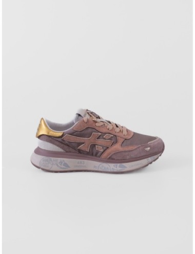 Sneakers LAURYN Premiata marrón oscuro con negro y amarillo
