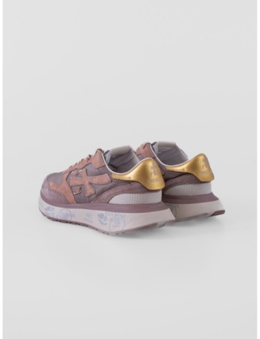 Sneakers LAURYN Premiata marrón oscuro con negro y amarillo