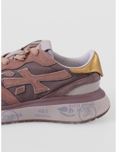 Sneakers LAURYN Premiata marrón oscuro con negro y amarillo