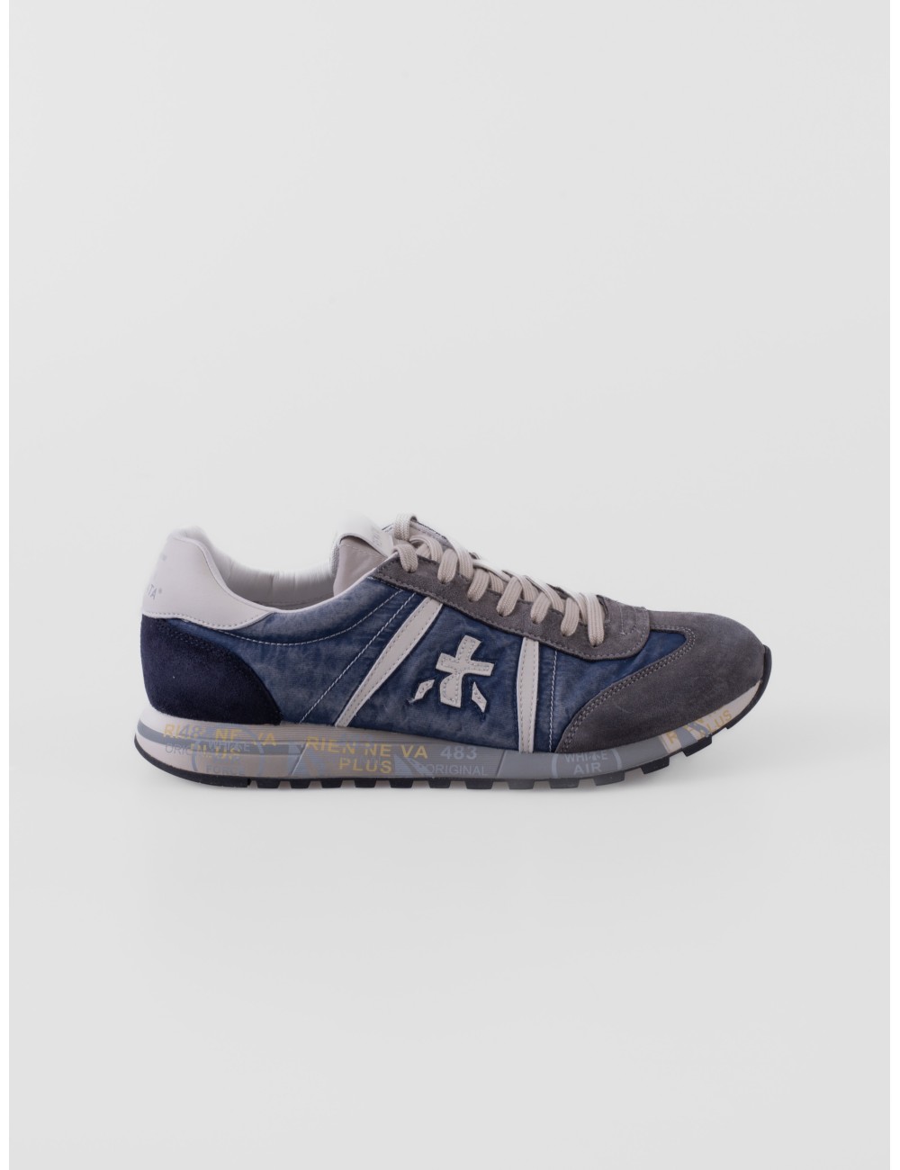 Zapatillas Lucy 8403 de Premiata para hombre en azul gris y blanco roto