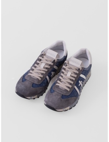 Zapatillas Lucy 8403 de Premiata para hombre en azul gris y blanco roto