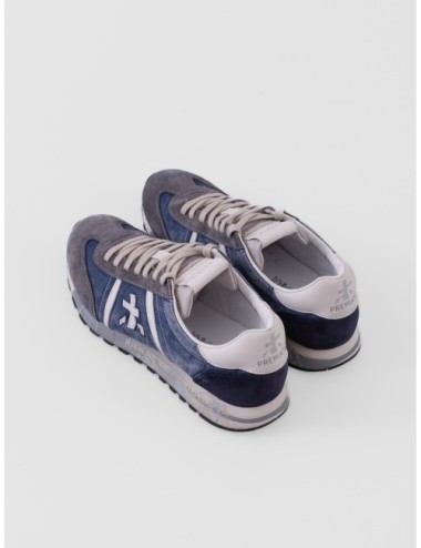 Zapatillas Lucy 8403 de Premiata para hombre en azul gris y blanco roto