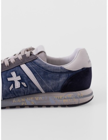 Zapatillas Lucy 8403 de Premiata para hombre en azul gris y blanco roto