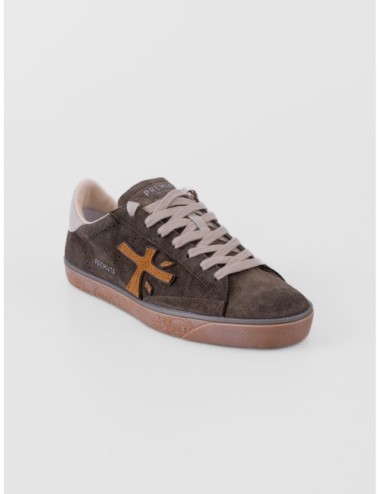 Zapatillas Steven 7627 de Premiata para hombre en marrón oscuro blanco y naranja