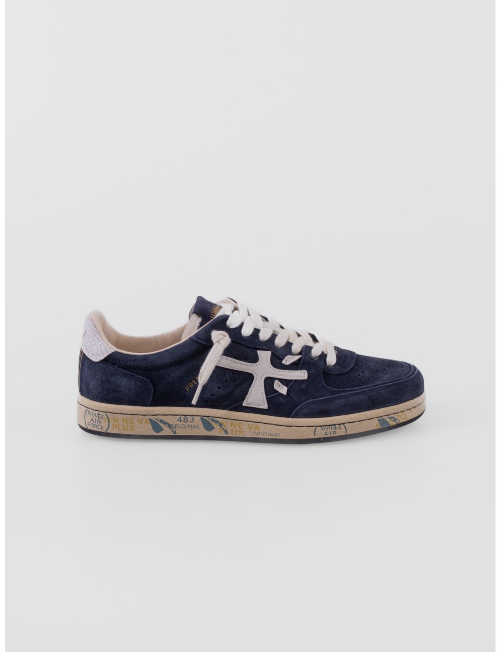 Zapatillas Bskt Clay 7708 de Premiata para hombre en azul y blanco roto