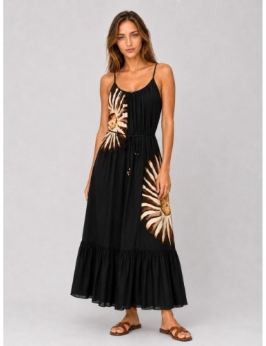 Vestido SLEEVELESS MAXI Farm Rio negro