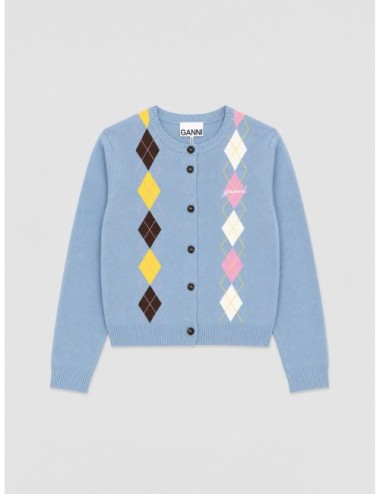 Cárdigan ARGYLE de GANNI en color azul