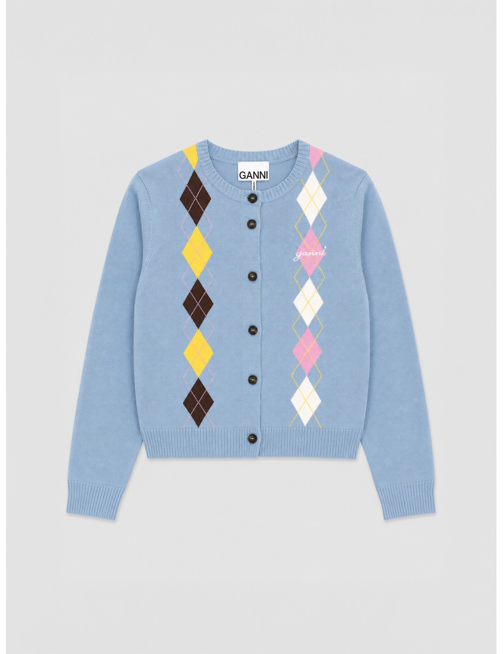 Cárdigan ARGYLE de GANNI en color azul